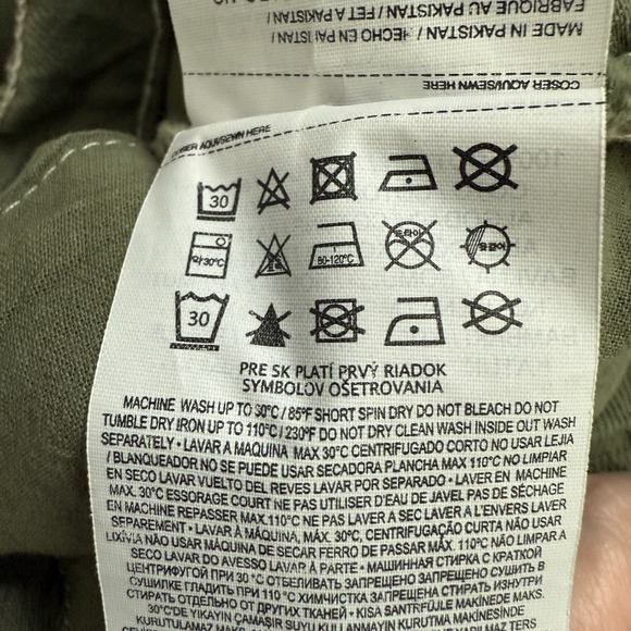 Mango Green Cargo Pants Womens 12 Utility Casual Retro Skater Y2K Cotton Denim - Picture 7 of 8